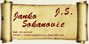 Janko Sokanović vizit kartica